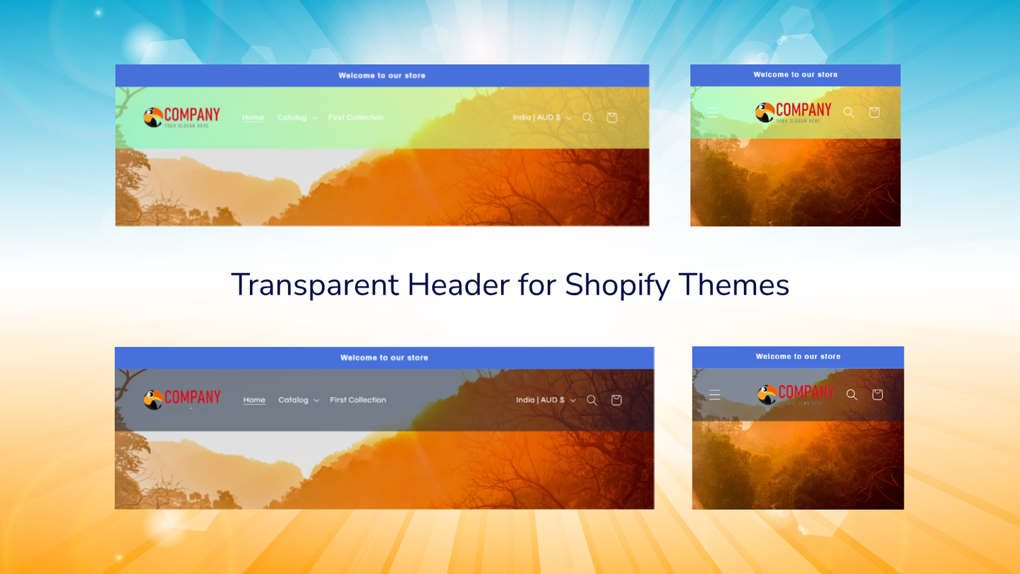 Transparent Header Shopify App